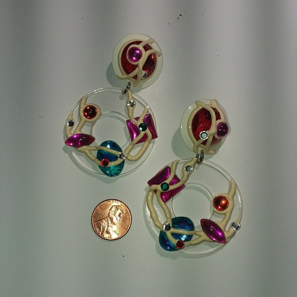 Sold Retro dangle earrings - Picture 2 of 3